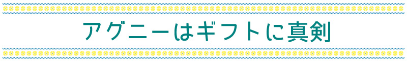 アグニーはギフトに真剣