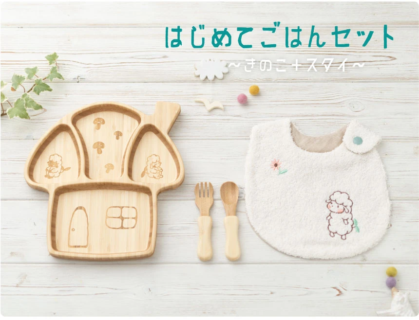 はじめてごはんセット：きのこ＋スタイ