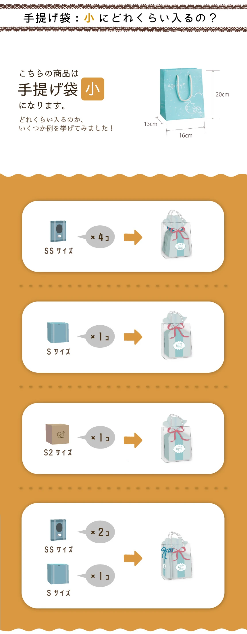 『手提げ袋:小』にはどれくらい入る?
