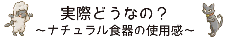 実際どうなの？～ナチュラル食器の使用感～